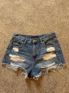 Aeropostale Women's Distressed High Rise Shorty Shorts
